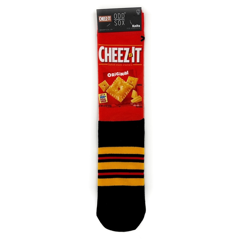 Odd Sox Cheez-It Crew Socks Mens Womens CheezIt Cheez It Cracker Fun Gift